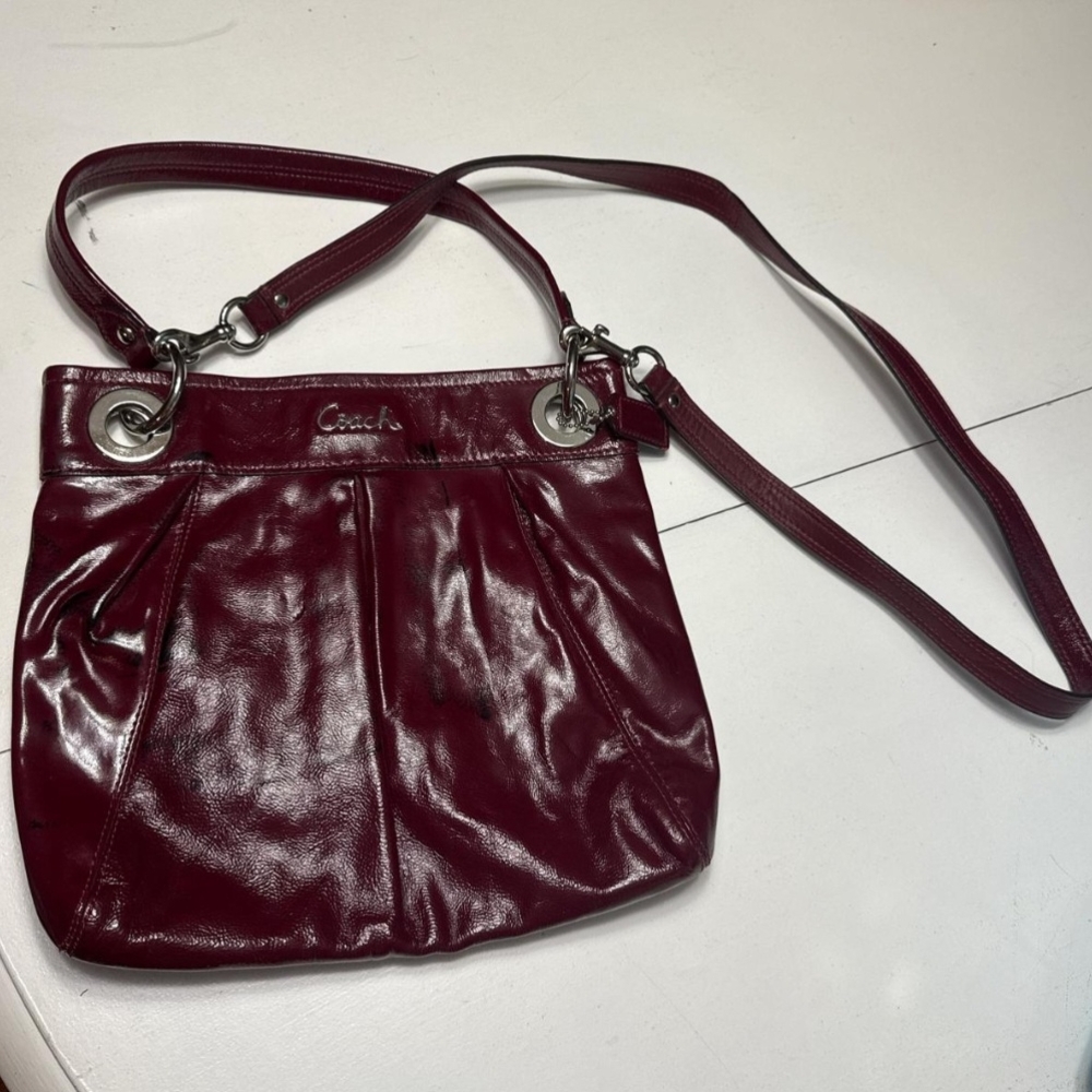 Coach Deep Red Leather Crossbody Bag